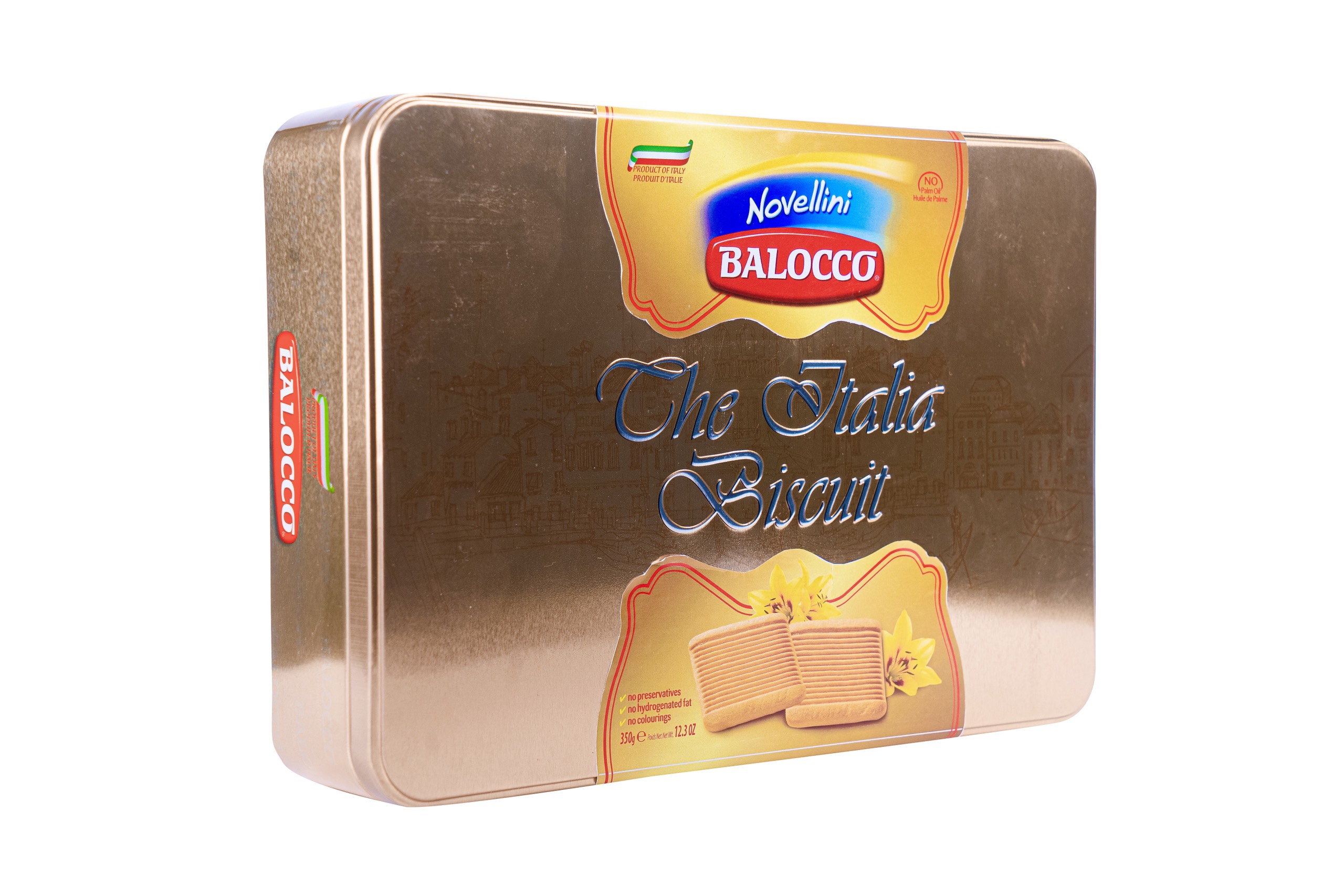 Bánh quy bơ hộp thiếc Novellini 350g Gold